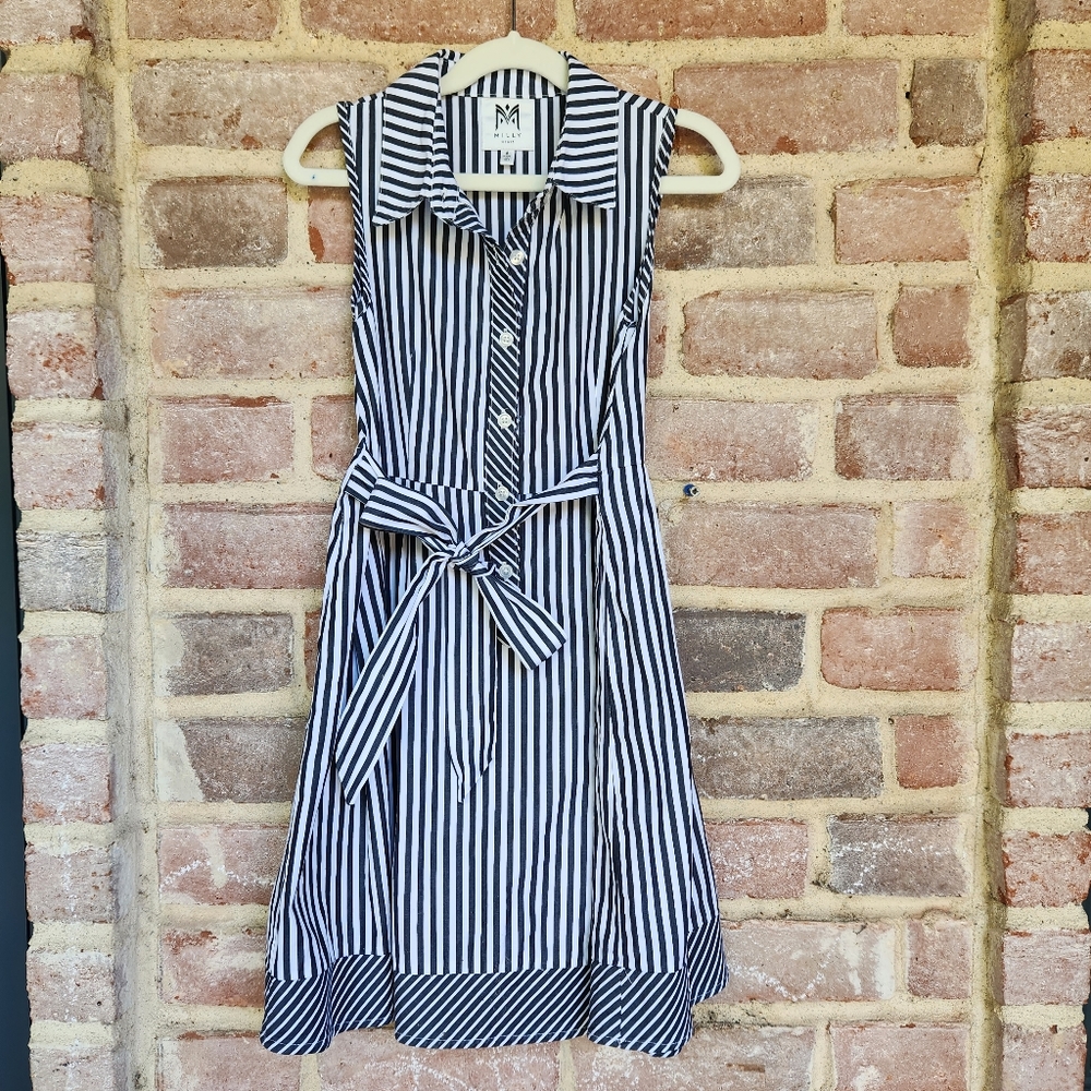 Milly Minis striped tie waist dress - Big Girls 8
